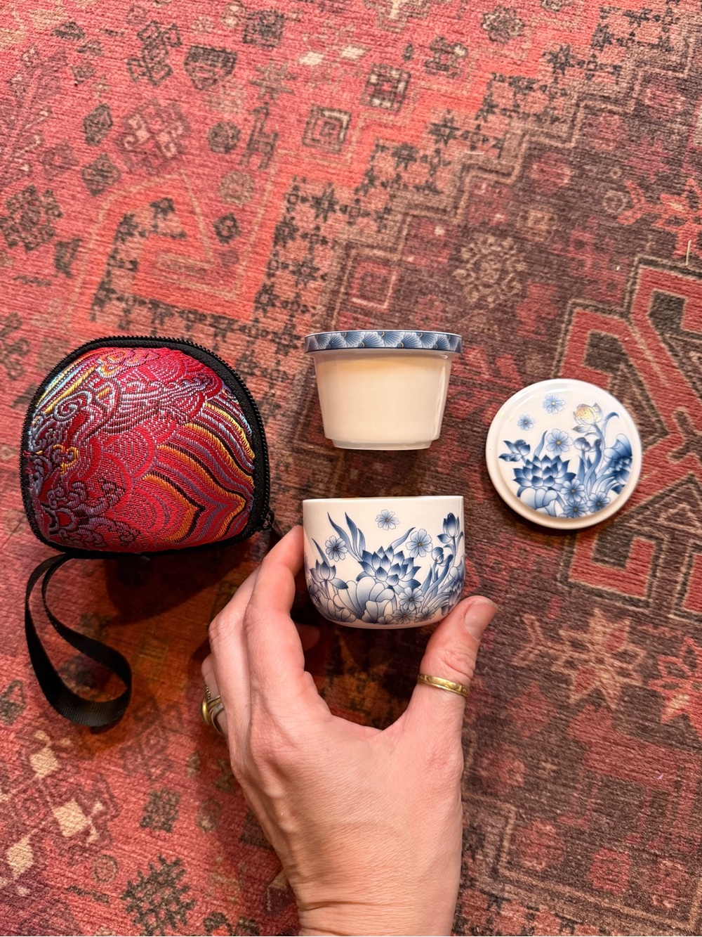 NWOT Travel Gongfu tea set. Porcelain